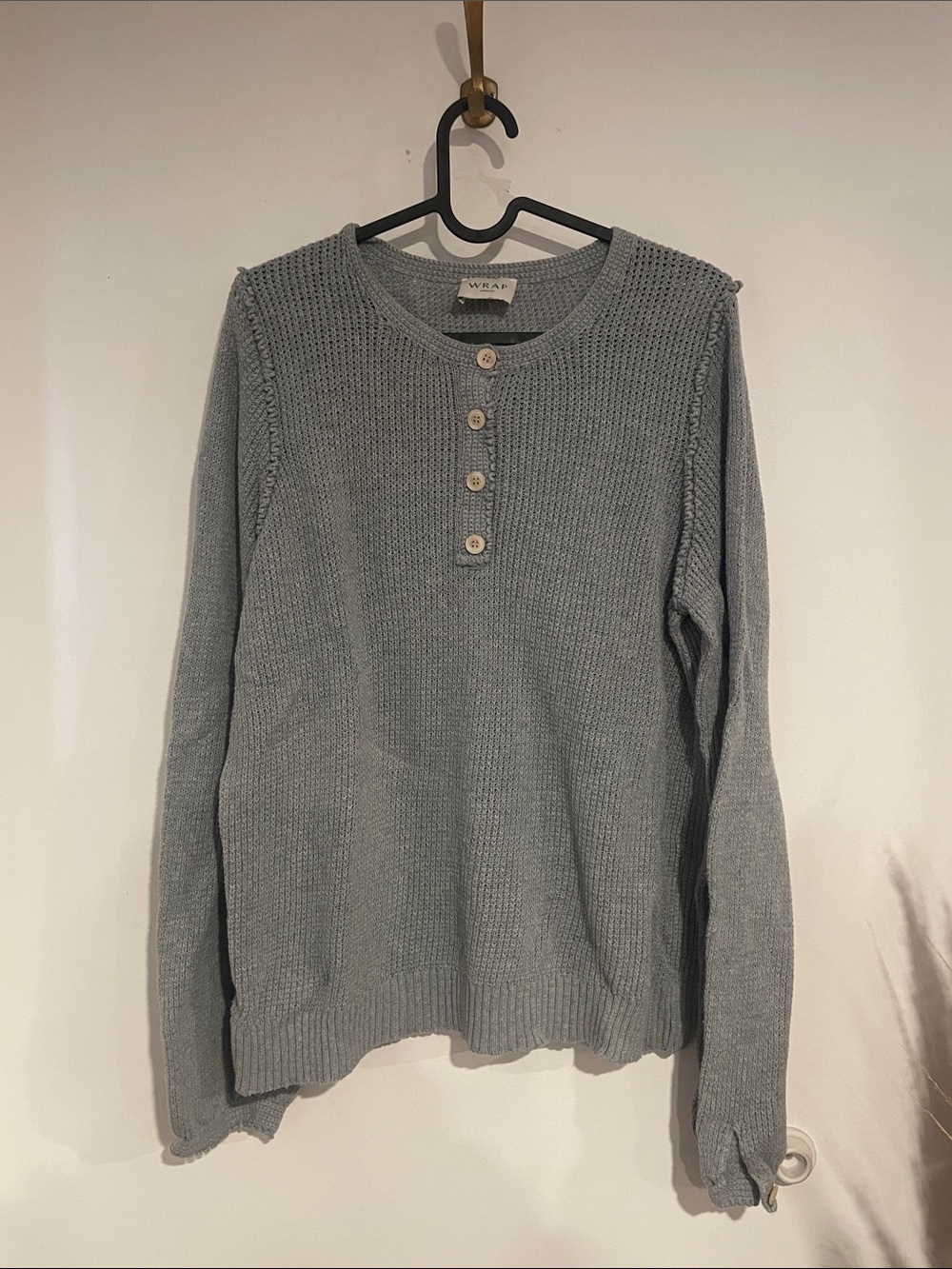 WRAP London Light Gray Knit Henley